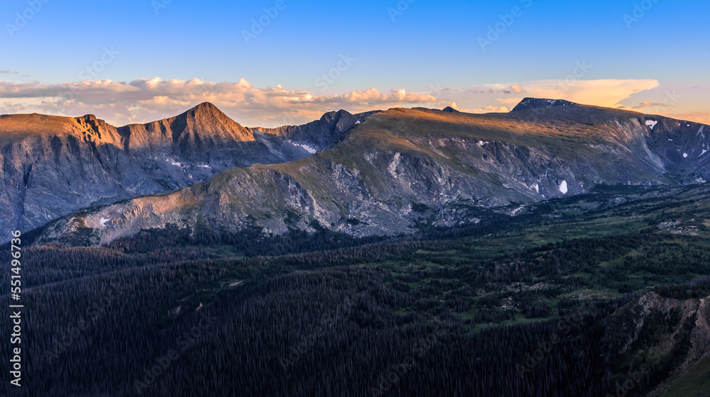 Sunset at Twilight Hour on the Gore Range, Rocky Mountain National Park, Colorado