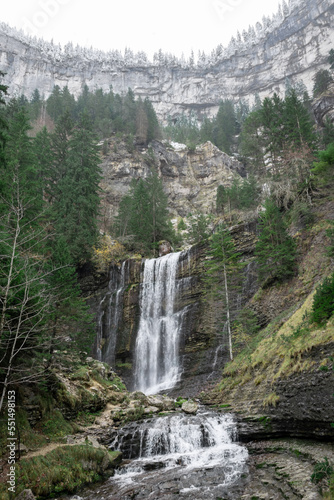 waterfall in the mountains  cirque de Saint M  me  alpes  France