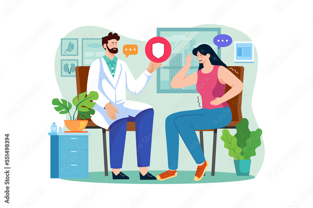 Patient Talking To The Doctor In The Clinic