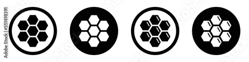 Honeycomb set Icon. Honey bee icon, vector illustration