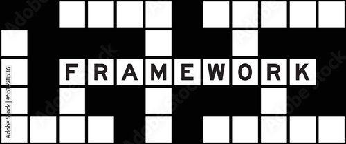 Alphabet letter in word framework on crossword puzzle background photo