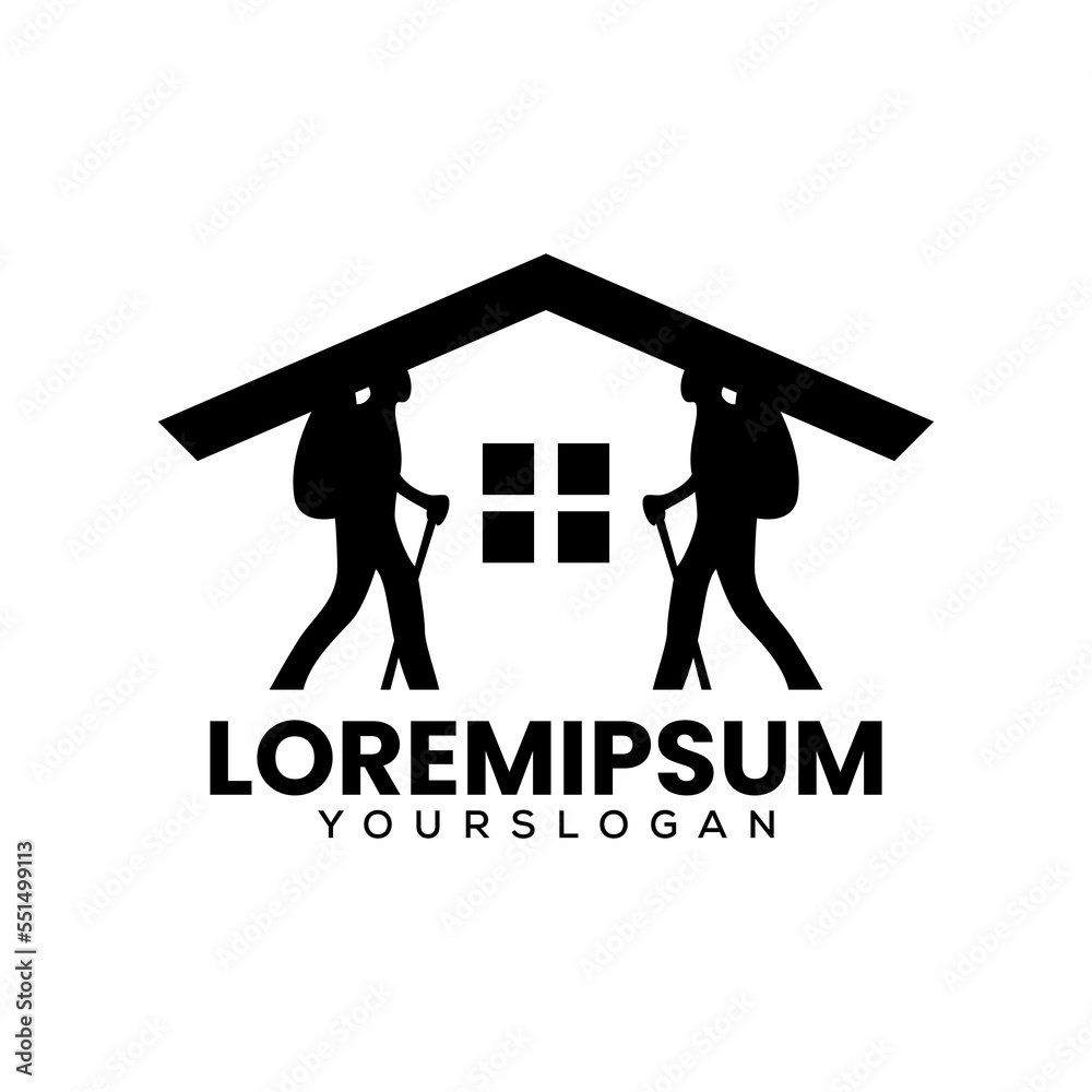 home Mountain climber logo design home Mountain climber logo design