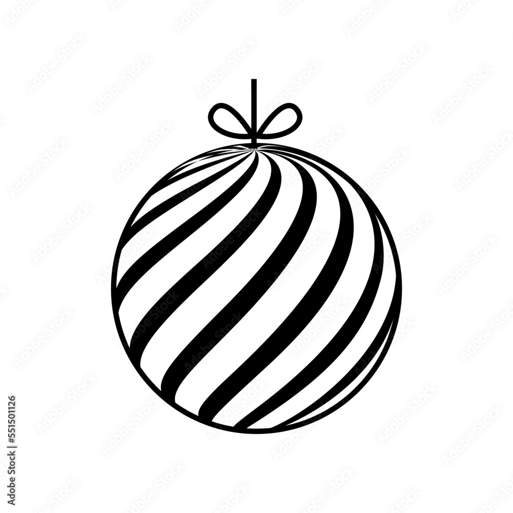 Christmas ball icon vector set. christmas toy illustration sign collection. new Year symbol.