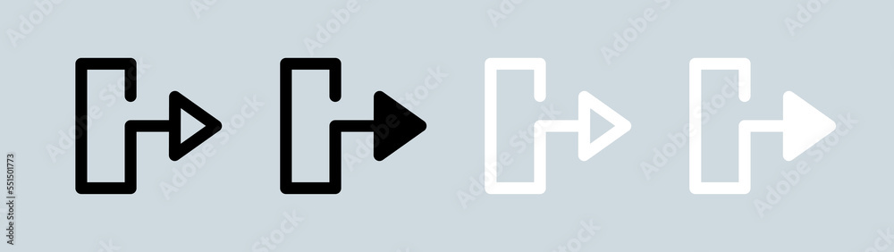 Output icon set in black and white. Arrow signs vector illustration.Arrow signs vector illustration. Output icon set in black and white. Arrow signs vector illustration.Arrow signs vector illustration.
