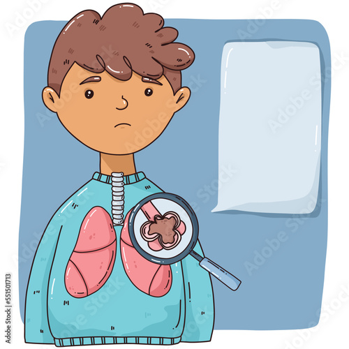 hand drawn character diagnostic lungs alveoli