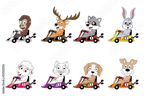cute animal cartoon ride gokart