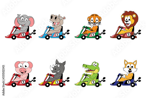 cute animal cartoon ride gokart