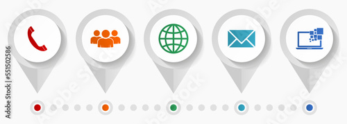 Social media vector icons, internet flat design web pointers collection, business concept infographic template