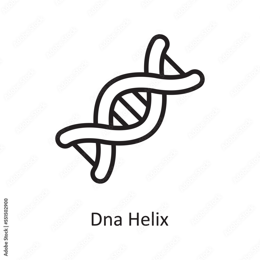 DNA Helix Vector Outline Icon Design illustration. Medical Symbol on White background EPS 10 File DNA Helix Vector Outline Icon Design illustration. Medical Symbol on White background EPS 10 File