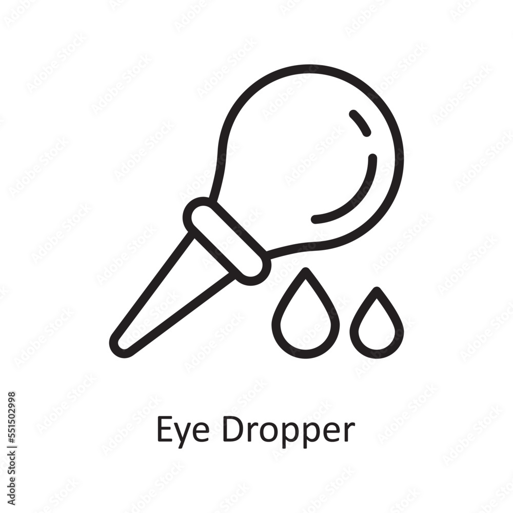 Eye Dropper Vector Outline Icon Design illustration. Medical Symbol on White background EPS 10 File Eye Dropper Vector Outline Icon Design illustration. Medical Symbol on White background EPS 10 File