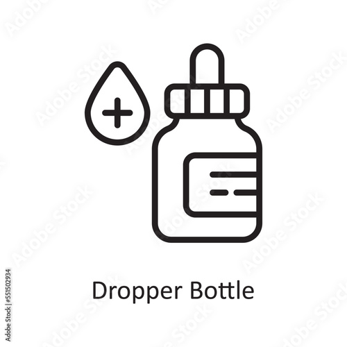 Dropper Bottle Vector Outline Icon Design illustration. Medical Symbol on White background EPS 10 File