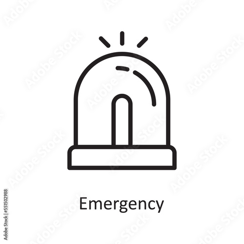 Emergency Vector Outline Icon Design illustration. Medical Symbol on White background EPS 10 File