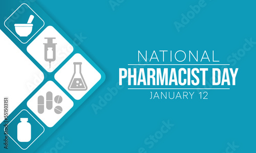 National Pharmacist day is observed every year on 12 January, The day focuses on the importance of pharmacists, and it honors how much they impact our health and well-being. vector illustration