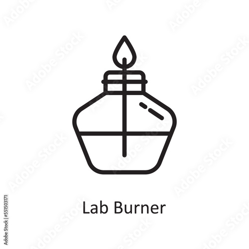 Lab Burner Vector Outline Icon Design illustration. Medical Symbol on White background EPS 10 File