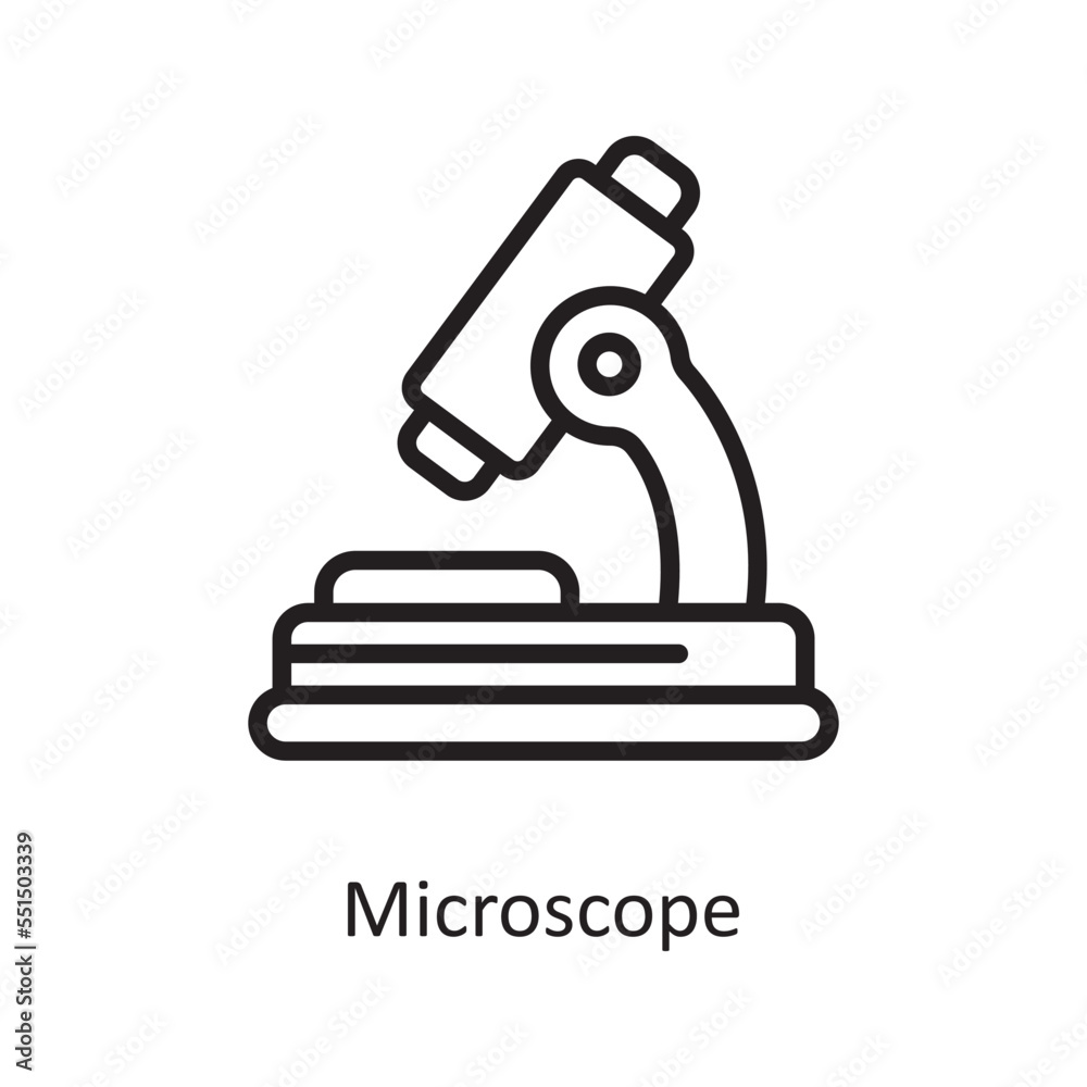 Microscope  Vector Outline Icon Design illustration. Medical Symbol on White background EPS 10 File