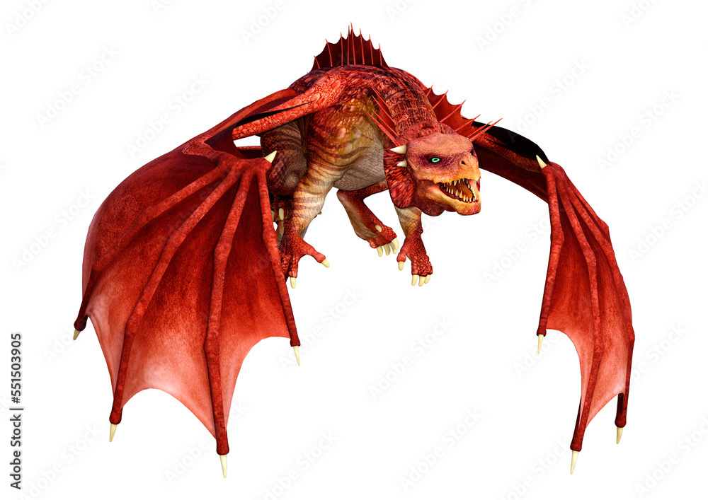 3D Rendering Fairy Tale Dragon on White 3D Rendering Fairy Tale Dragon on White