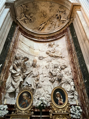 Vertical shot of Altar dedicated to Saint Alexius in Sant'Agnese in Agone church in Rome, Italy photo