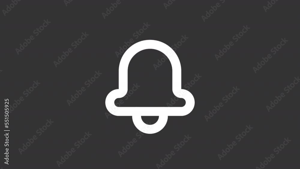 Animated bell white line ui icons. Application controls. Seamless loop HD video with alpha channel on transparent background. Isolated user interface symbols motion graphic design for night mode Animated bell white line ui icons. Application controls. Seamless loop HD video with alpha channel on transparent background. Isolated user interface symbols motion graphic design for night mode