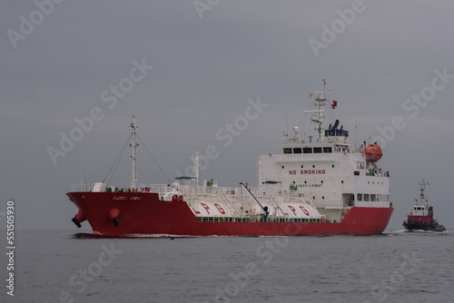 LPG TANKER - A ship with a cargo of gas is heading to the port
 photo