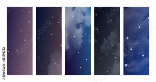 Night sky with clouds and many stars