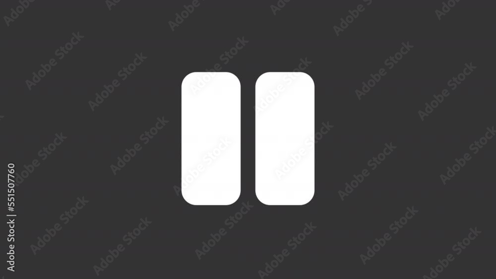Animated pause white line ui icon. Multimedia player control. Seamless loop HD video with alpha channel on transparent background. Isolated user interface symbol motion graphic design for night mode Animated pause white line ui icon. Multimedia player control. Seamless loop HD video with alpha channel on transparent background. Isolated user interface symbol motion graphic design for night mode