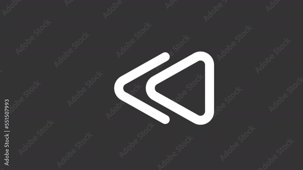 Animated backward white line ui icon. Multimedia player. Seamless loop HD video with alpha channel on transparent background. Isolated user interface symbol motion graphic design for night mode Animated backward white line ui icon. Multimedia player. Seamless loop HD video with alpha channel on transparent background. Isolated user interface symbol motion graphic design for night mode