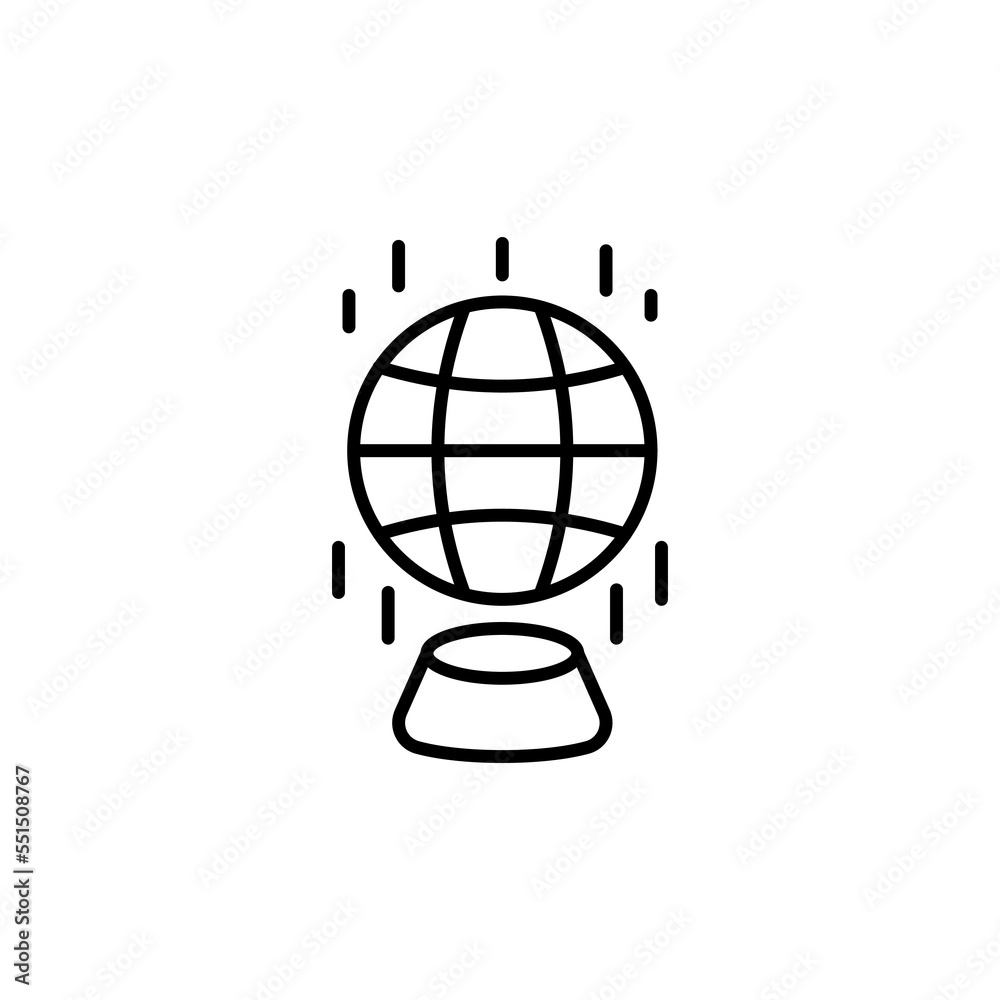 Globe line icon. World, world wide web, internet, planet, continents, oceans, geography, education, school, university. The concept of knowledge. Vector black line icon on a white background Globe line icon. World, world wide web, internet, planet, continents, oceans, geography, education, school, university. The concept of knowledge. Vector black line icon on a white background