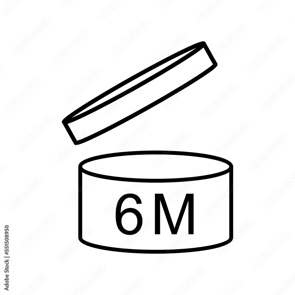 Line icon Period after opening PAO 6 months isolated PNG ilustración de ...