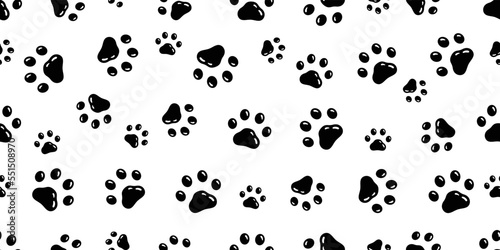 dog paw seamless pattern cat footprint vector cartoon gift wrapping paper repeat wallpaper tile background scarf isolated illustration design