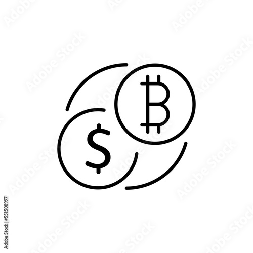 Transactions line icon. Money, currency exchange, finance, trade, trading, cryptocurrency, electronic money, earnings, purchase, sale, investment. Finance concept. Vector black line icon