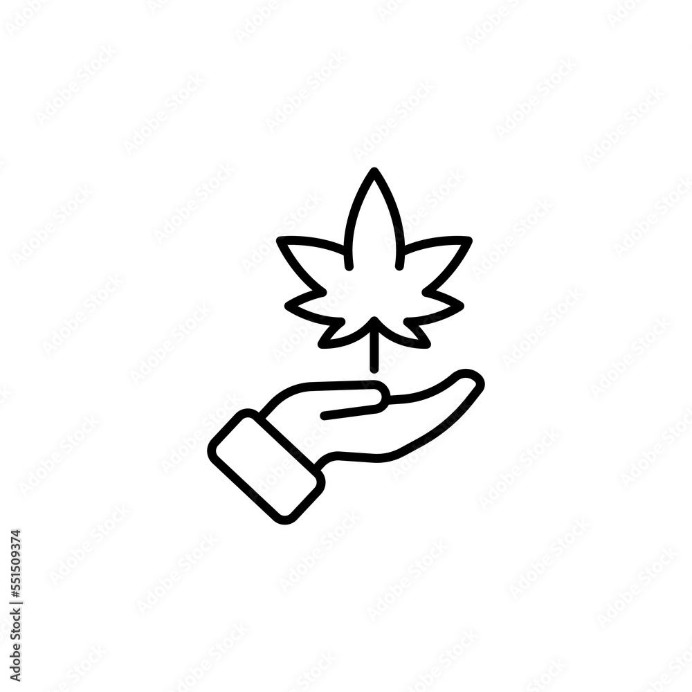 Plant in hand line icon. Hand, nature, natural, biology, ecology, nature, environment, flora, leaves, botany. Nature concept. Vector black line icon on a white background Plant in hand line icon. Hand, nature, natural, biology, ecology, nature, environment, flora, leaves, botany. Nature concept. Vector black line icon on a white background