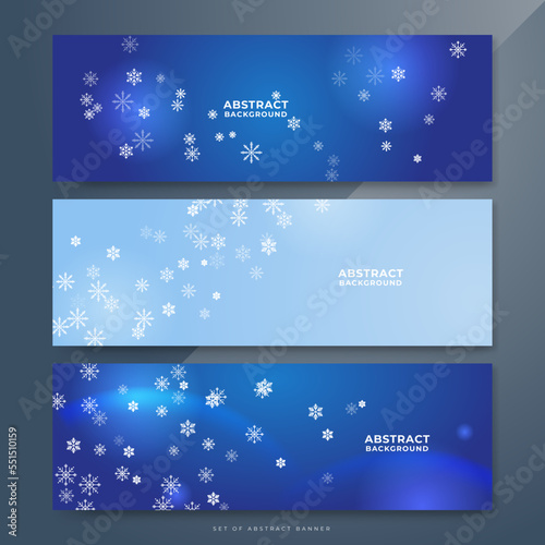 beautiful blue christmas banner with text space and winter snowflake snow element