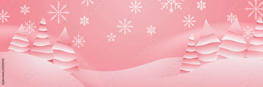 Red and white christmas wide banner with snowflake bokeh decoration. Winter banner with snowflake. Horizontal new year background, headers, posters, cards, website. Vector illustration Red and white christmas wide banner with snowflake bokeh decoration. Winter banner with snowflake. Horizontal new year background, headers, posters, cards, website. Vector illustration