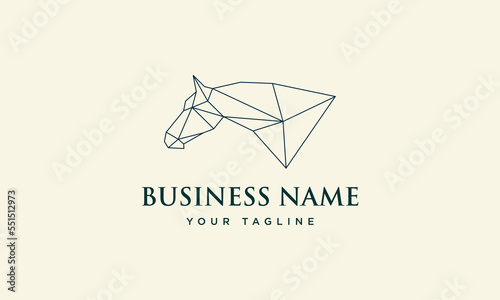 polygonal horse head logo design