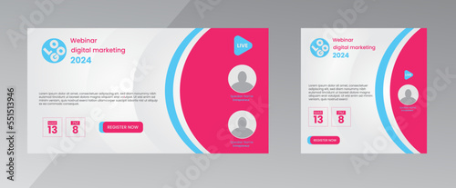 modern design template of a webinar event - Business Conference live webinar banner invitation and social media post template. Business webinar invitation design