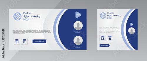 modern design template of a webinar event - Business Conference live webinar banner invitation and social media post template. Business webinar invitation design