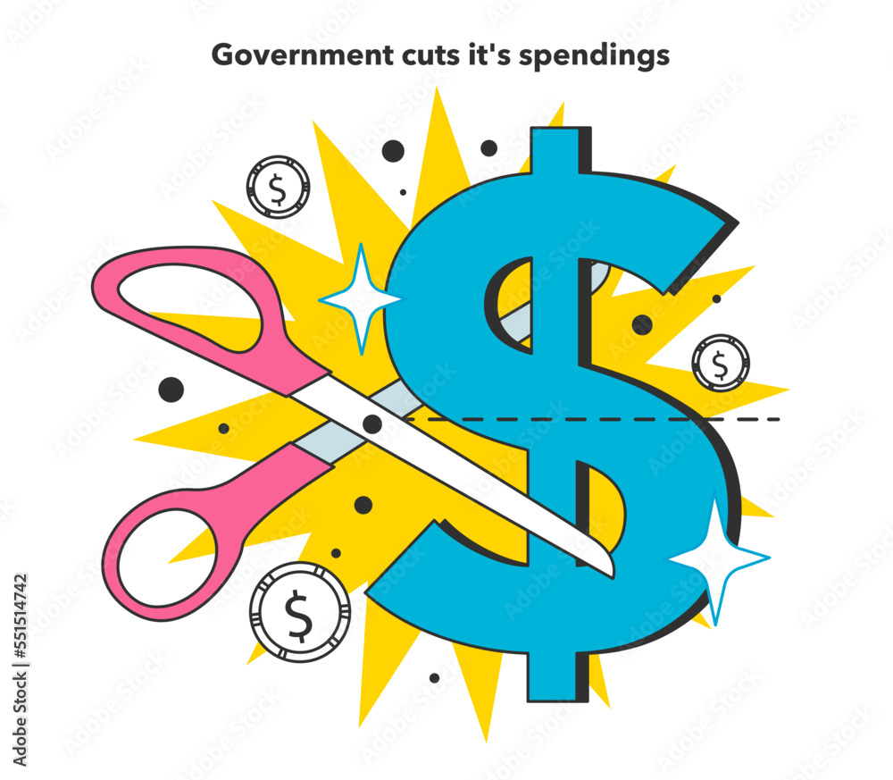 Obraz premium Government cuts it's spendings as a measure to reduce inflation.