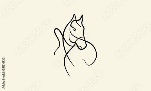 line art horse logo design