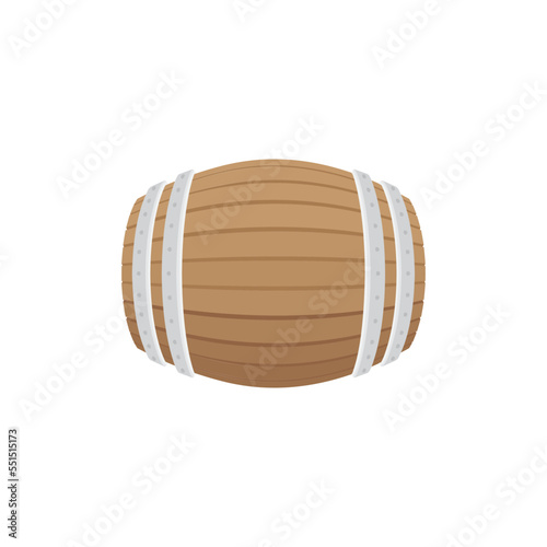 Barrel. Wooden keg hand drawn illustration. Realistic oak cask. Part of set. 