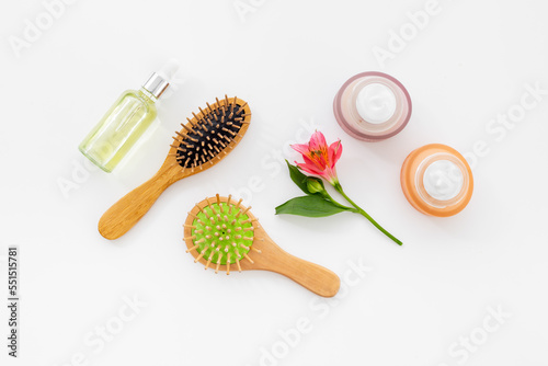 Hair care cosmetic products with natural oil and comb