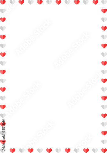Paper Hearts Border Frame Valentine