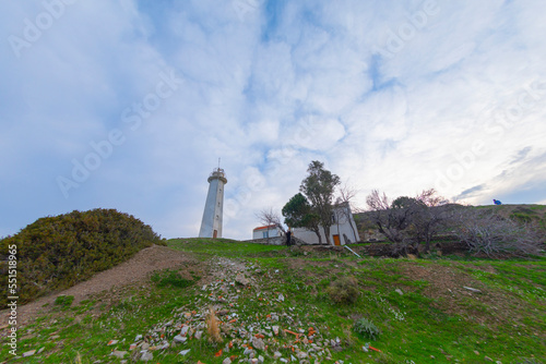 Sarpincik Lighthouse is located on the Karaburun Peninsula in the west of Izmir Bay. photo