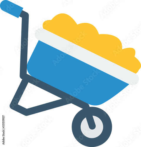 Wheelbarrow Vector Icon
