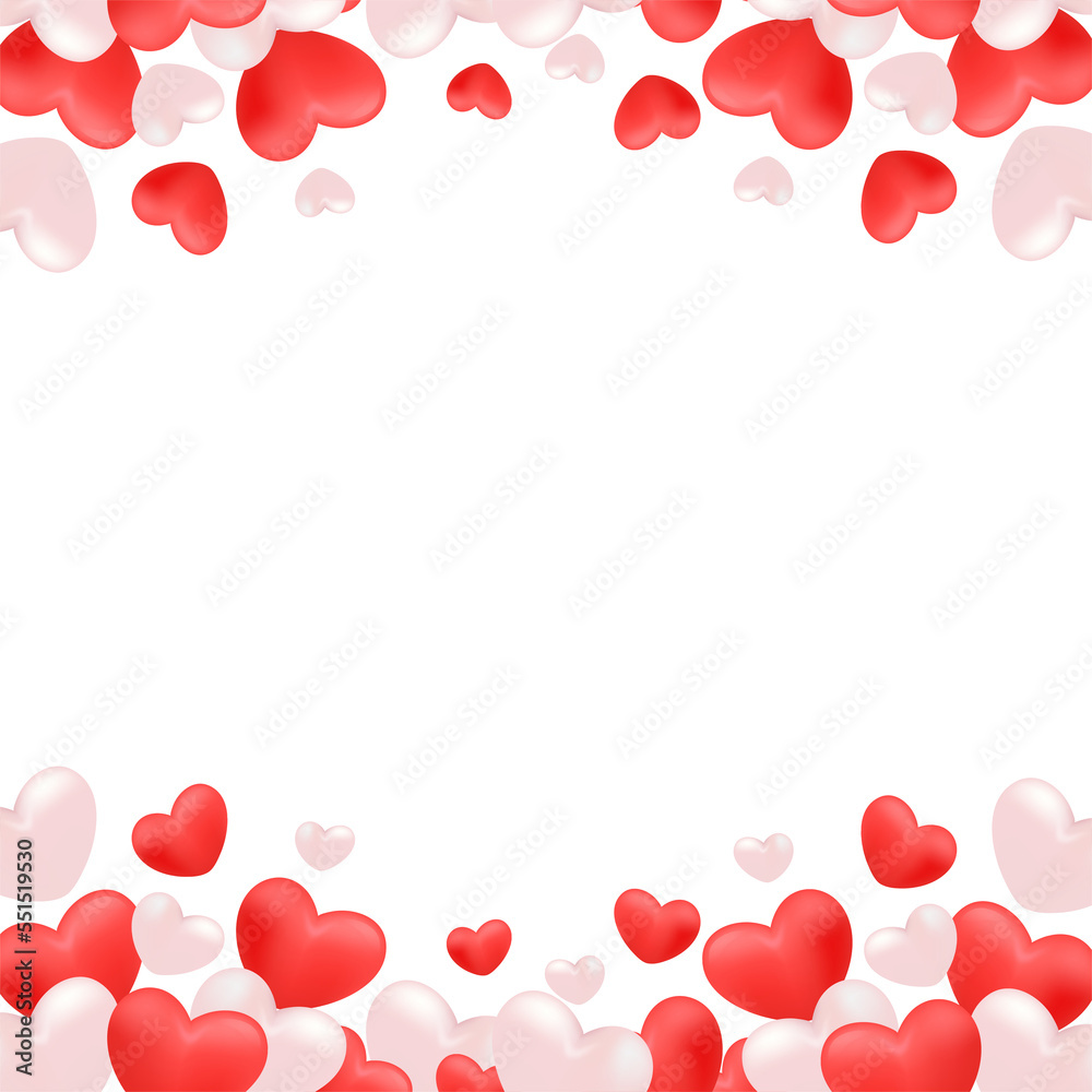 Hearts Border Frame Valentines Day