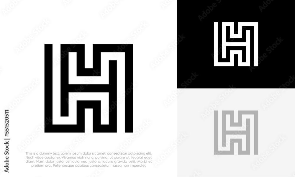 Initial H logo design. Initial letter logo design vector Initial H logo design. Initial letter logo design vector