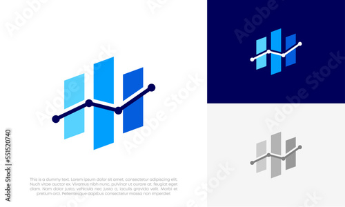 financial growth logo design vector