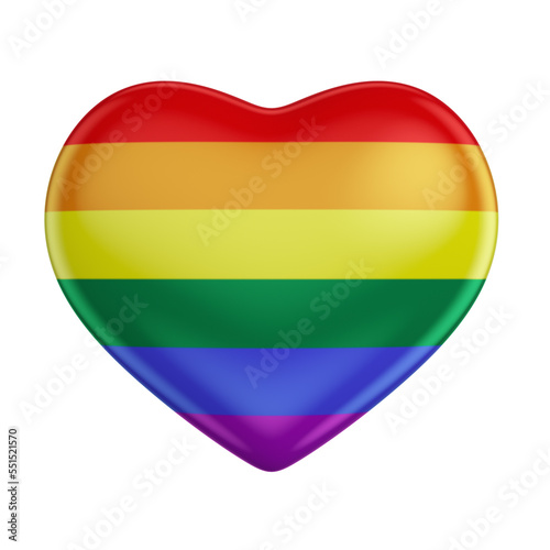 Lgbt rainbow Heart 3d isolated