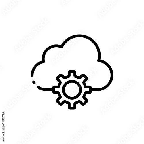 Neural networks set icon. Gear, eye, cloud, laptop, storage, artificial intelligence, ai, ar, vr, futiristic vision, online. Technology concept. Vector line icon on white background