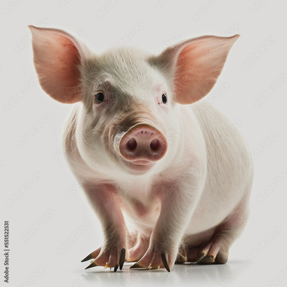 pig on a white background. rendering pig on a white background. rendering