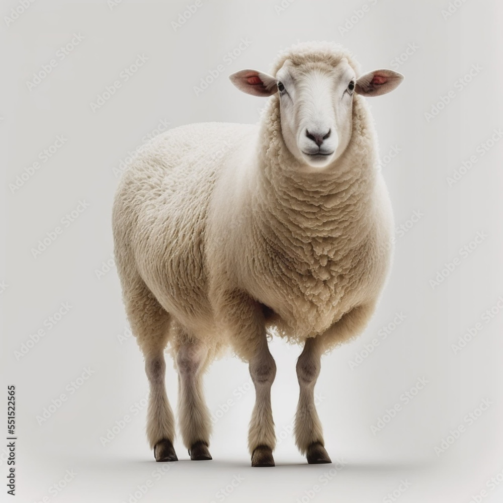 sheep on a white background. rendering